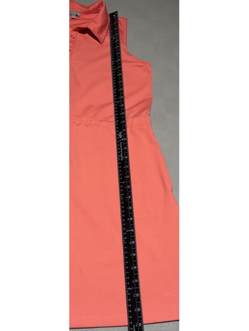 TALBOTS Coral Sleeveless 1/2 Snap Drawstring Dress Sz S - Picture 4 of 4